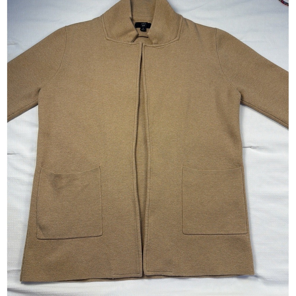 J.Crew Womens Open Front Sweater Camel Tan‎ Jacket S Quiet Luxury Old Money Prep